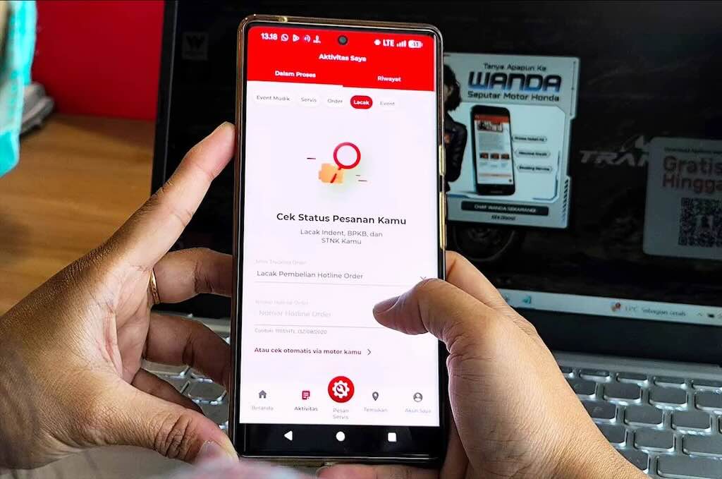 Tak Perlu Telepon Diler, Aplikasi WANDA Hadirkan Fitur Lacak Pembelian Motor dan Parts Honda