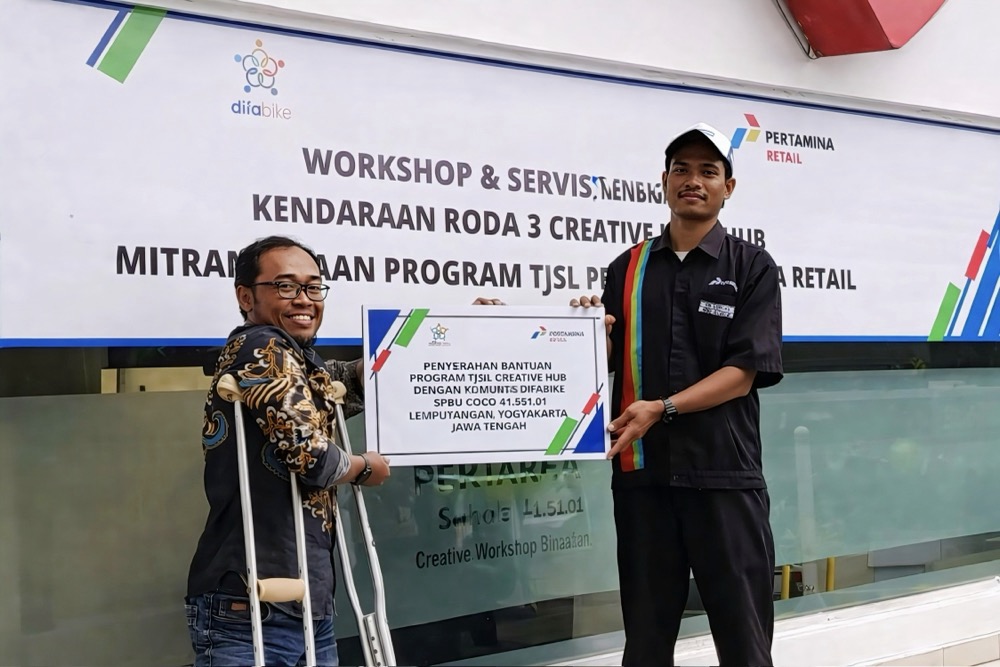 Dukung Difabel, Pertamina Perkuat Creative Hub dan Pelatihan Safety Riding di SPBU COCO Lempuyangan