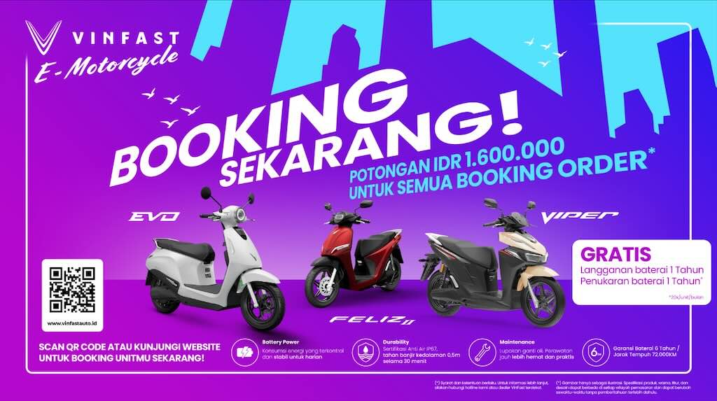 VinFast Resmi Buka Pre-Order Tiga Skuter Listrik Terbaru untuk Pasar Indonesia
