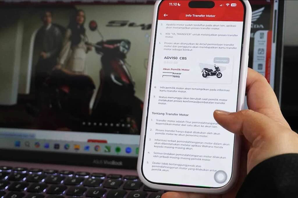 Wahana Honda Hadirkan Fitur Transfer Motor, Pindahkan Data Kendaraan Lewat WANDA