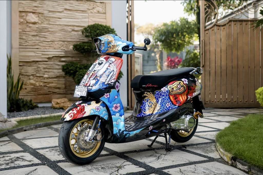 Modifikasi Yamaha Grand Filano Hybrid Padukan Japanese Art dan Racing Look, Ciptakan Tampilan Berkarakter