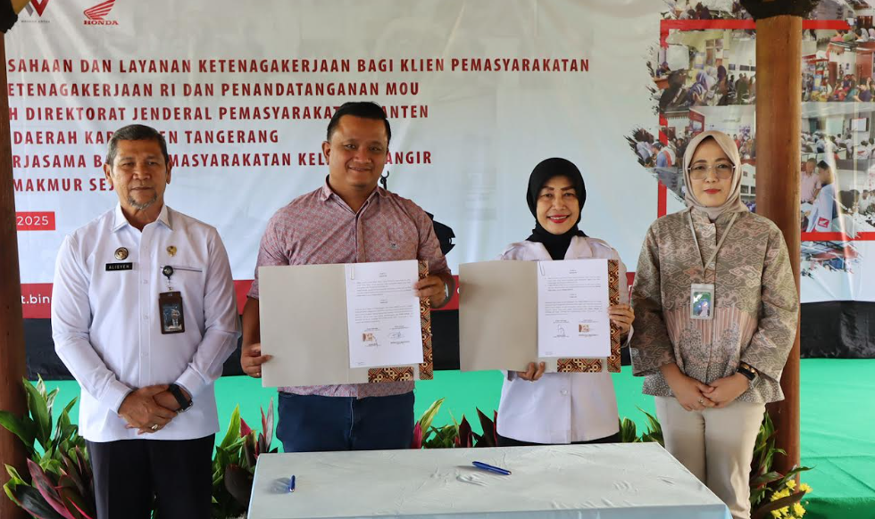 Teken MoU dengan Bapas Ciangir, WMS Beri Pelatihan Teknik Sepeda Motor Honda