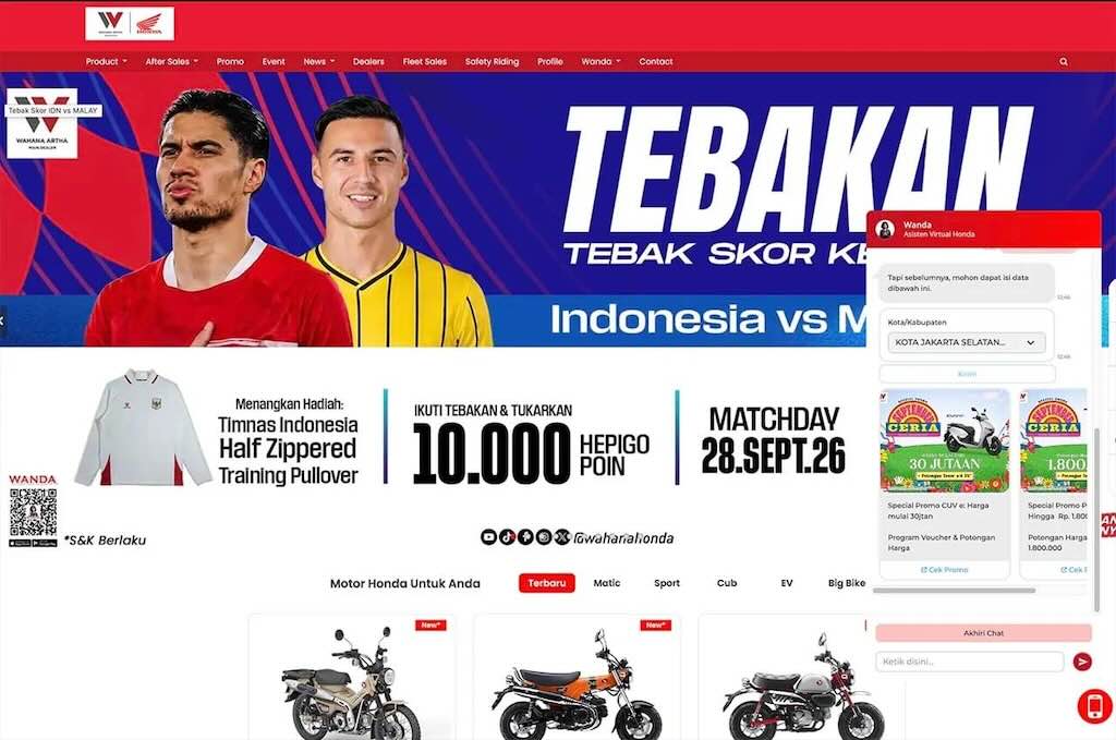 Asisten Virtual Wanda Temani Konsumen Cari Motor Honda dan Informasi Promo