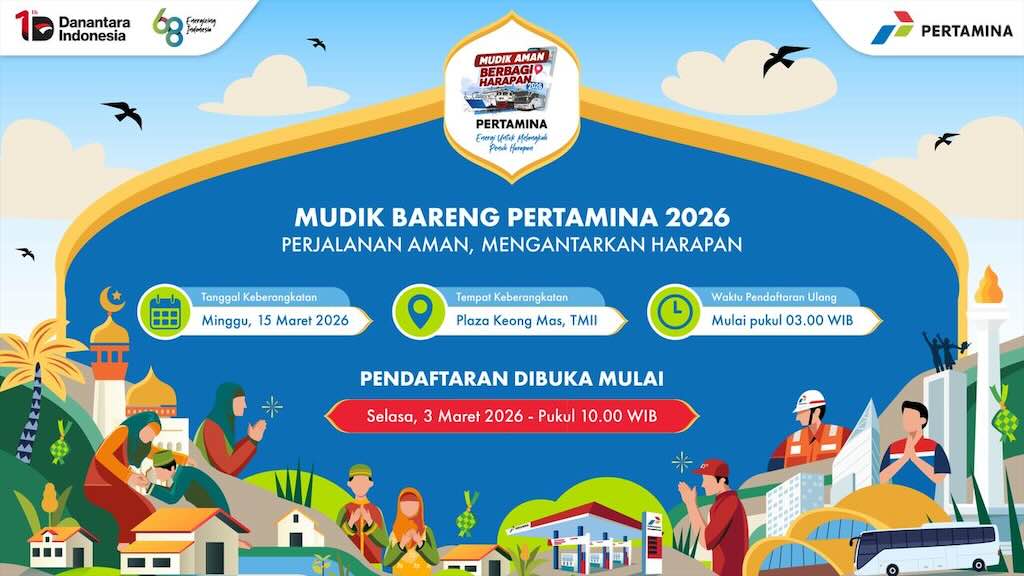 Pertamina Siapkan Armada untuk Program Mudik Bareng 2026, Cek Kota Tujuannya