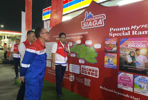 Pastikan Kesiapan BBM Bagi Pemudik, Komisaris Utama Pertamina Tinjau Langsung SPBU di Jalur Mudik 2026