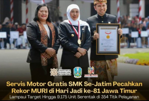 Pecahkan Rekor MURI, Servis Motor Gratis SMK Jatim Lampaui Target