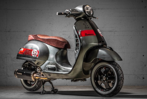 Vespa GTS 300 Peppone Karya VTR Customs, Inspirasi Kustom Skuter Modern Aliran Clean look