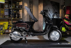 Vespa S125 i-get Black Moonliner, Skutik Custom Bergaya Hot Rod Amerika dengan Sentuhan Modern