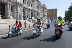 Perayaan HUT ke-80 Vespa di Roma Berlangsung Meriah, Ribuan Vespisti Padati Vespa Village